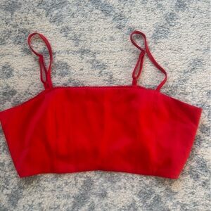 Red Bandeau Crop Top with Adjustable Straps